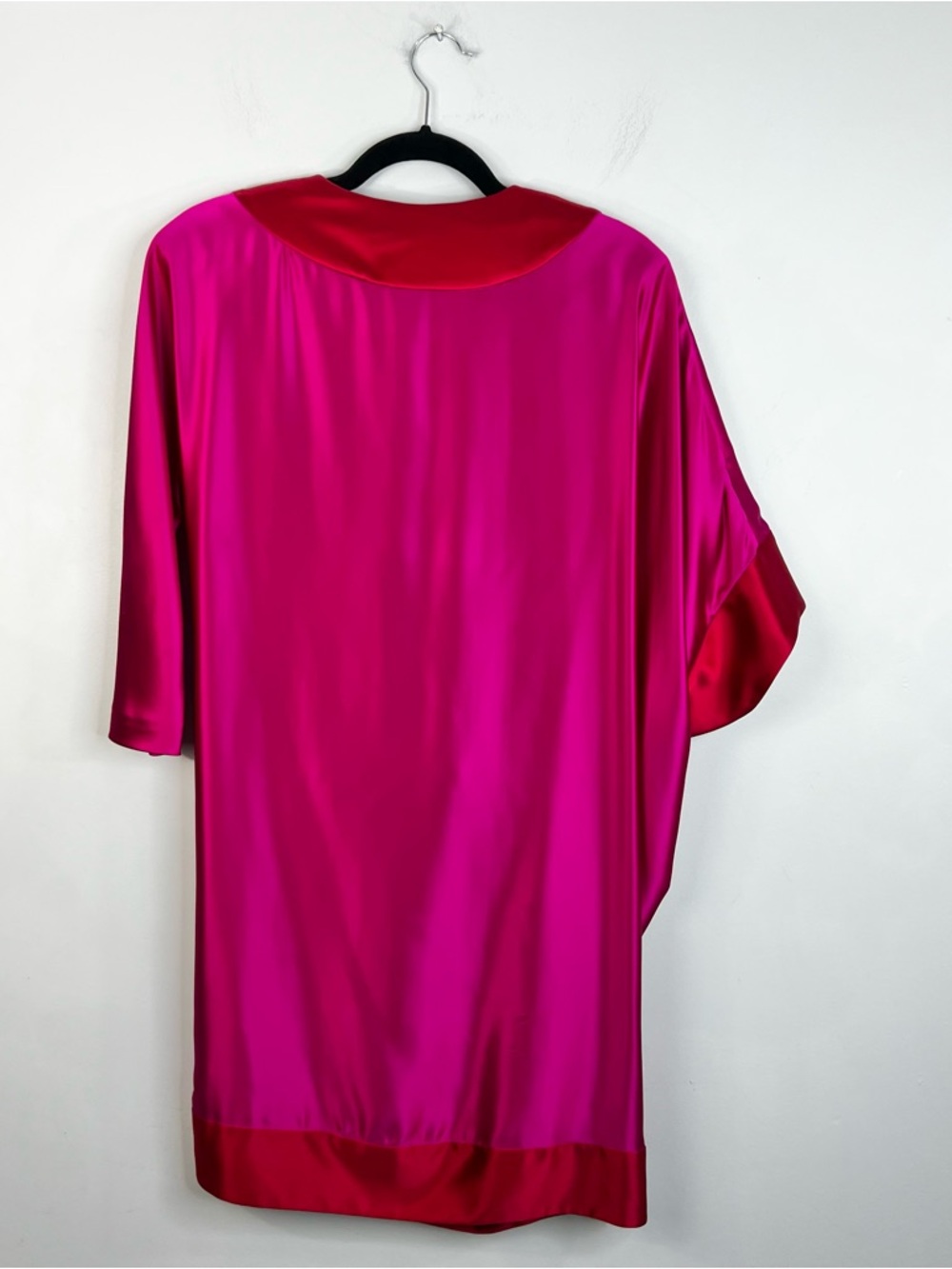 Ports 1961 Y2K archival pure silk draped cowl neck fuschia red batwing dress 6 - Picture 4 of 17